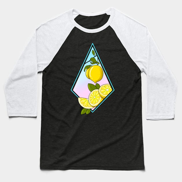 Lemon Lover Baseball T-Shirt by KarenWasHere